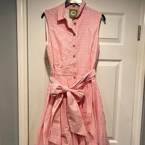 Elizabeth McKay Pink Checkered Midi Dress